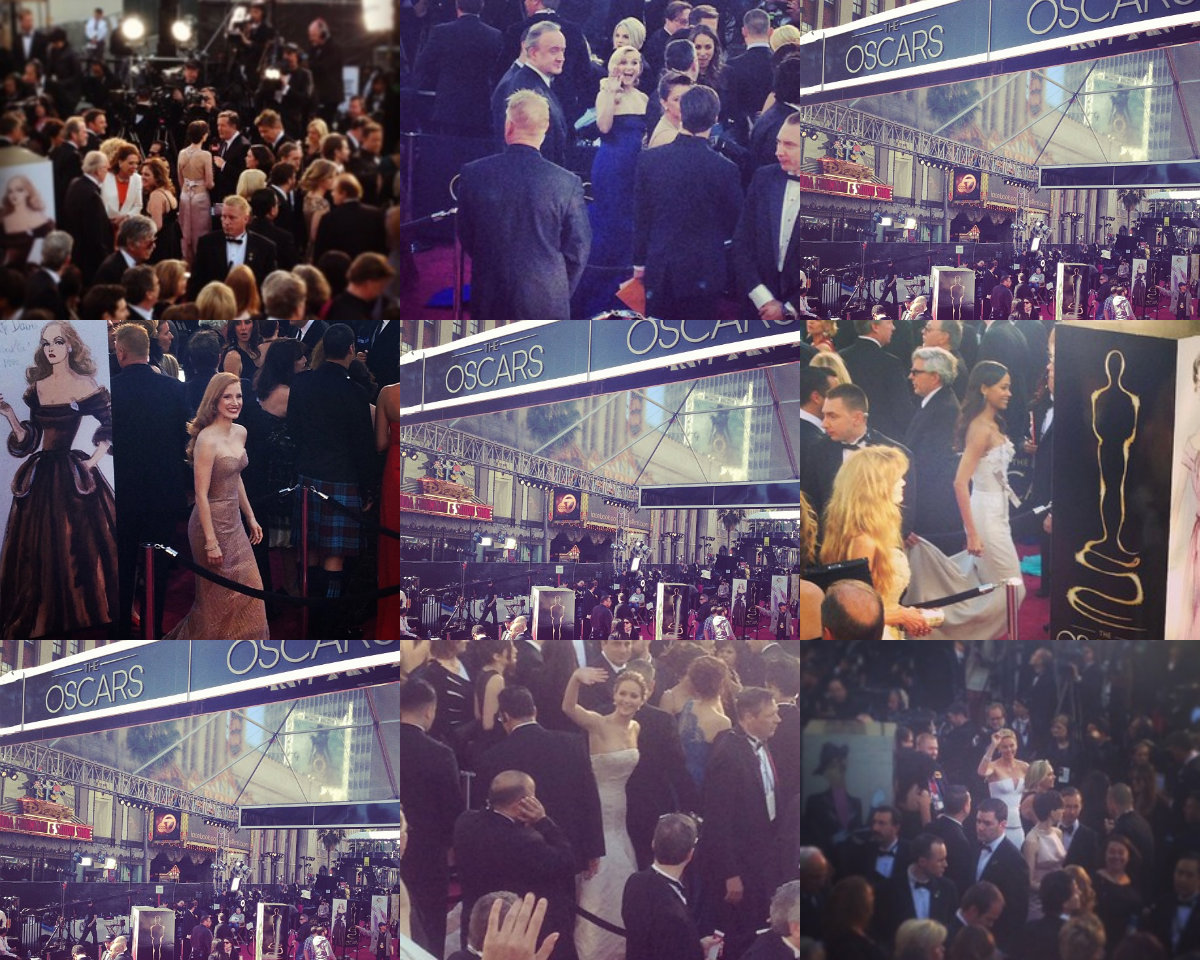 On the red carpet at the Oscars