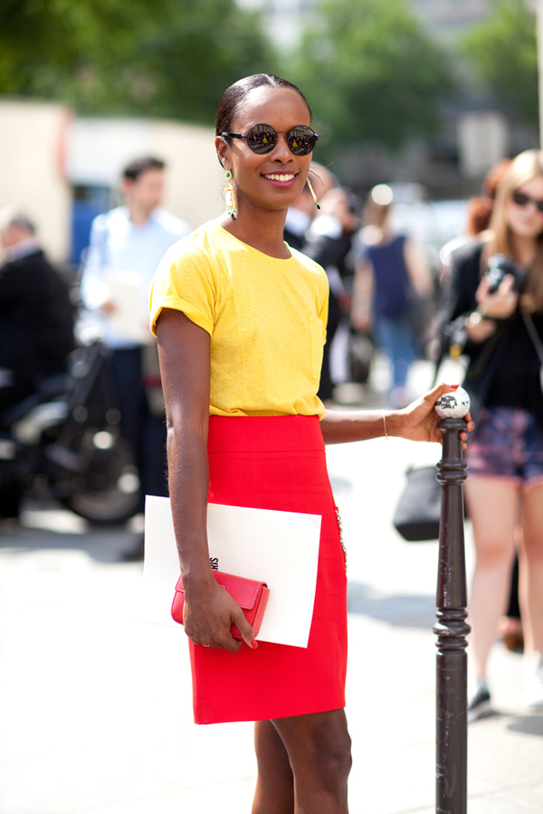 shala_monroque shala monroque yellow top red skirt