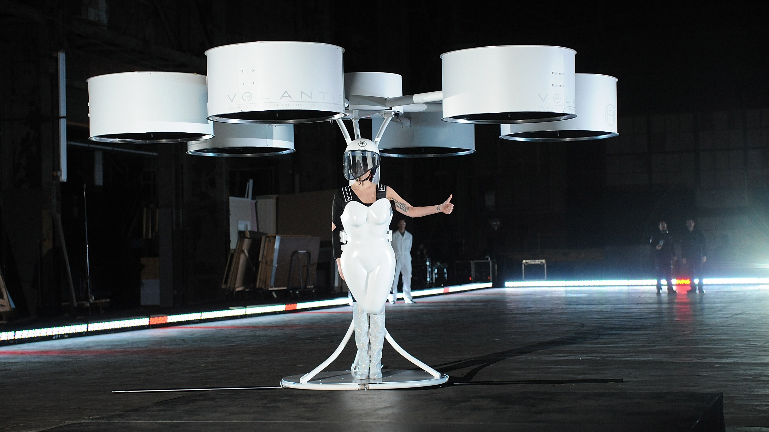 Lady Gaga Debuted a Flying Dress at Her Album Release Party