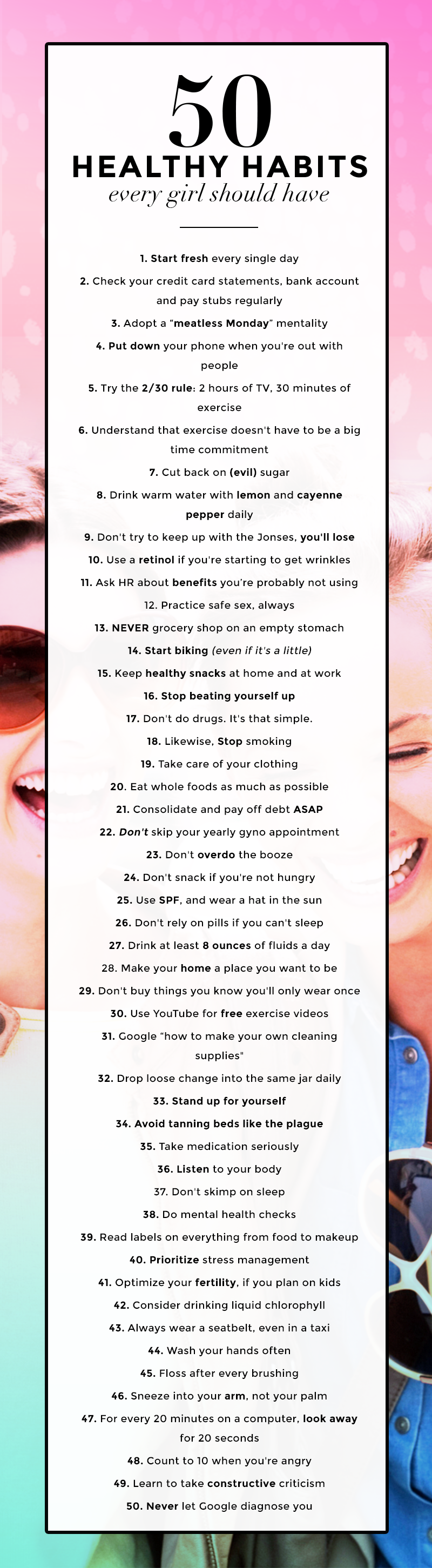 healthy habits women