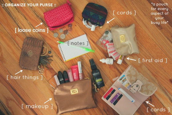 how to organize your purse