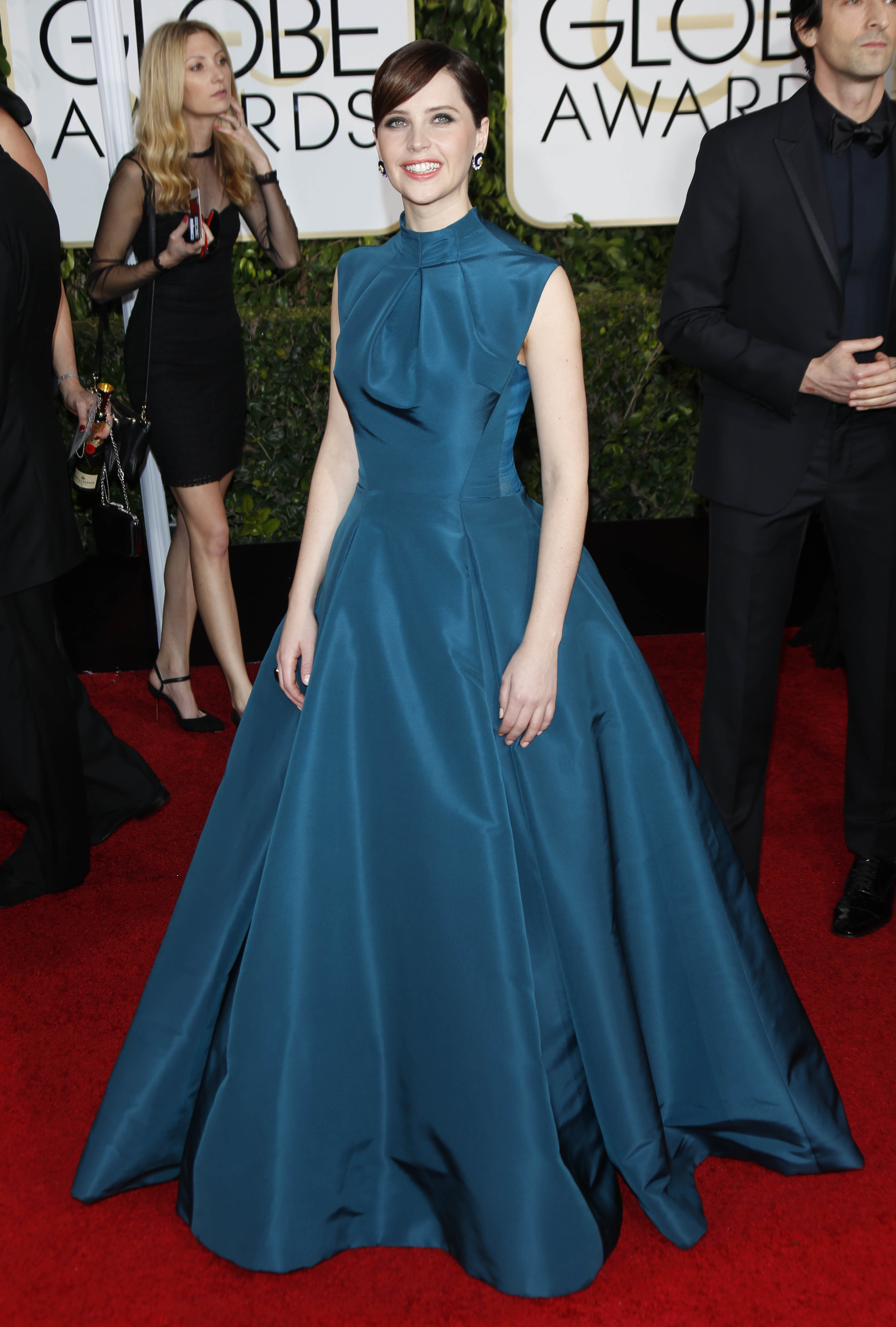 felicity jones golden globes 2015