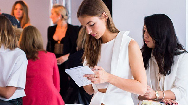 fashion editor at fashion week show jasmine garnsworthy