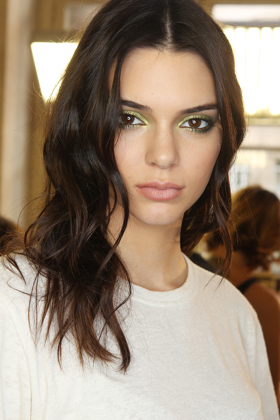 Kendall Jenner backstage at Versace. Photo: Antonio de Moraes Barros Filho/WireImage/Getty Images