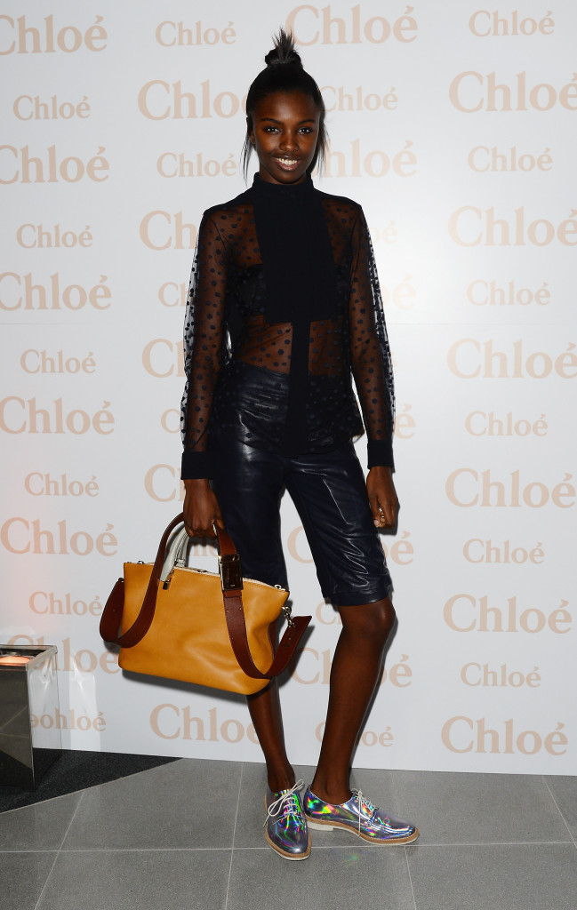LONDON, ENGLAND - OCTOBER 17: Leomie Anderson attends a cocktail party to celebrate the Launch of the Book "Chloe Attitudes" hosted by Sarah Mower and Marc Ascoli at Freer and Sackler Gallery on October 17, 2013 in London, England. (Photo by David M. Benett/Getty Images for Chloe)