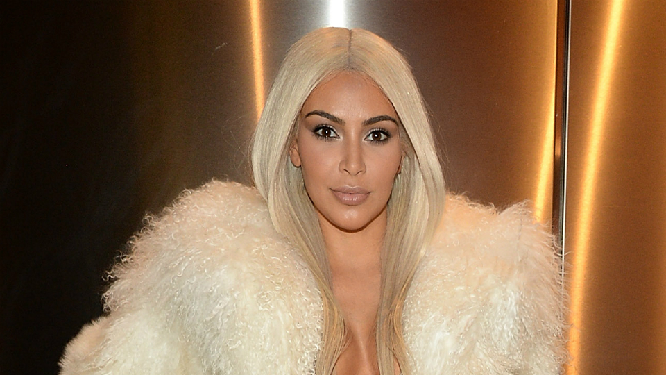 Kim Kardashian Backstage at Kanye West's Yeezy Fashion Show