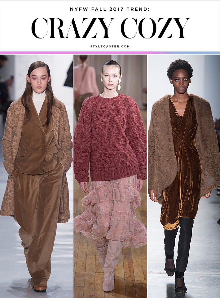 nyfw trends fall 2017 cozy coats velvet sweaters