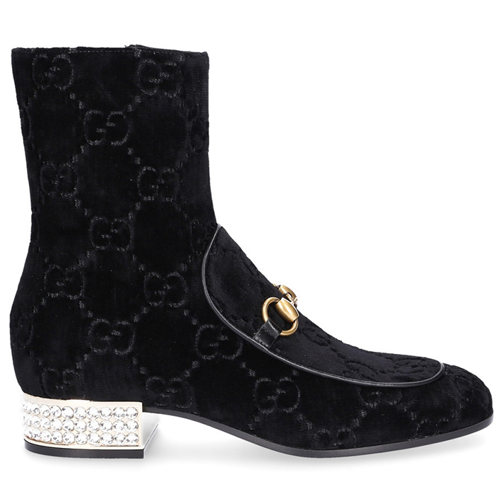 STYLECASTER | Embellished Pieces | Bit-Detail Velvet Ankle Boots