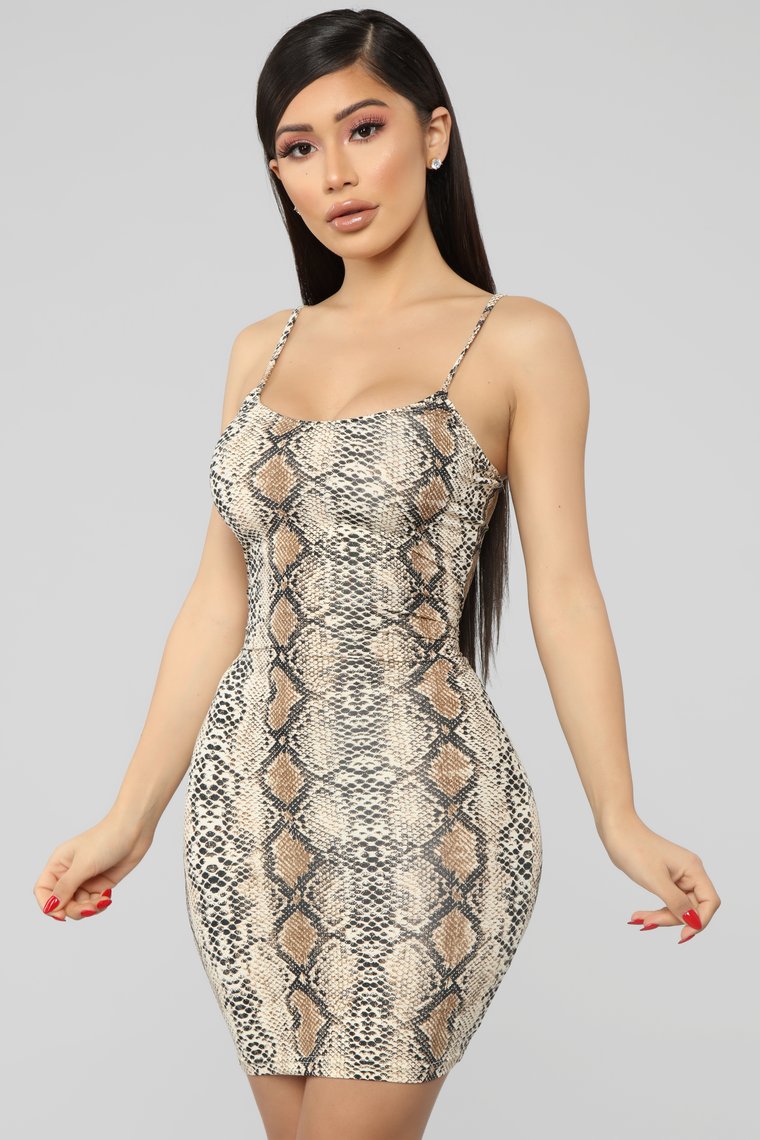 STYLECASTER | Snake Print Mini Dress
