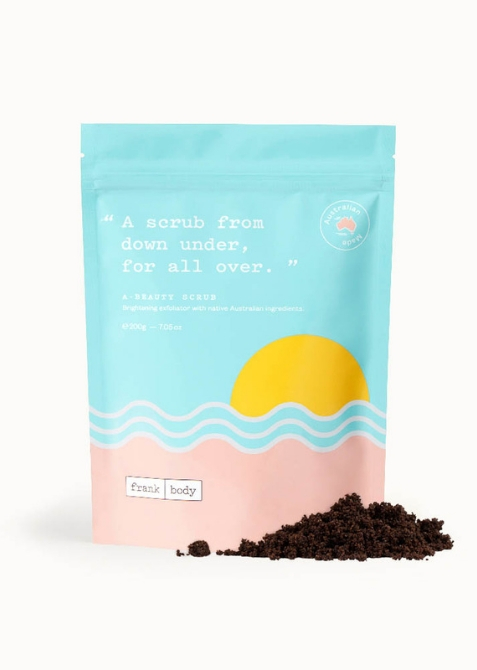 frank body a scrub packaging 