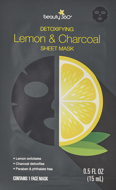 Beauty 360 Citrus Lemon & Charcoal Sheet Mask