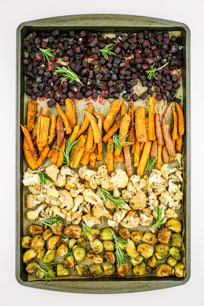 STYLECASTER | 17 Winter Vegetable Recipes That Will Make You Feel Great | Rainbow Roasted Winter Vegetables