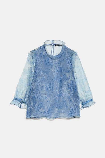 zara spring top sheer