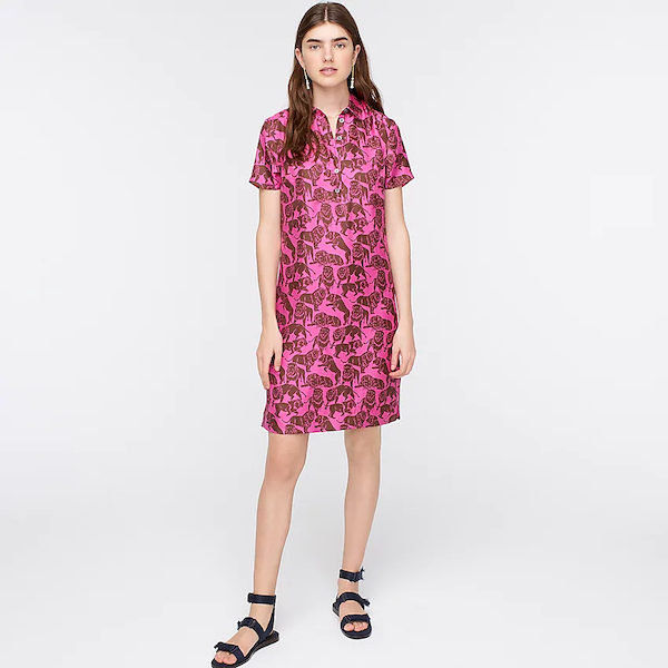 STYLECASTER | J.Crew Spring Sale | pink leopard dress