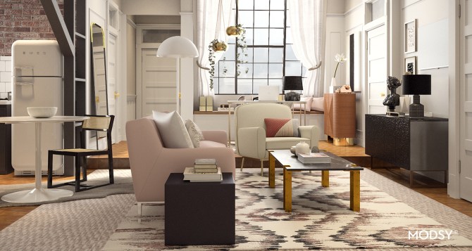 STYLECASTER | Home Interior Zoom Backgrounds | Friends Rachel's apartment