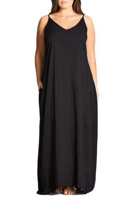 STYLECASTER | Nordstrom Plus-Size Sale 2020 | black maxi dress