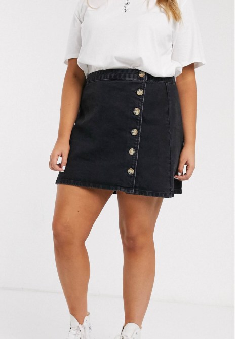 STYLECASTER | ASOS Sale | black denim skirt