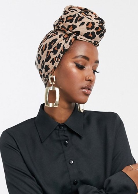 ASOS leopard print headscarf