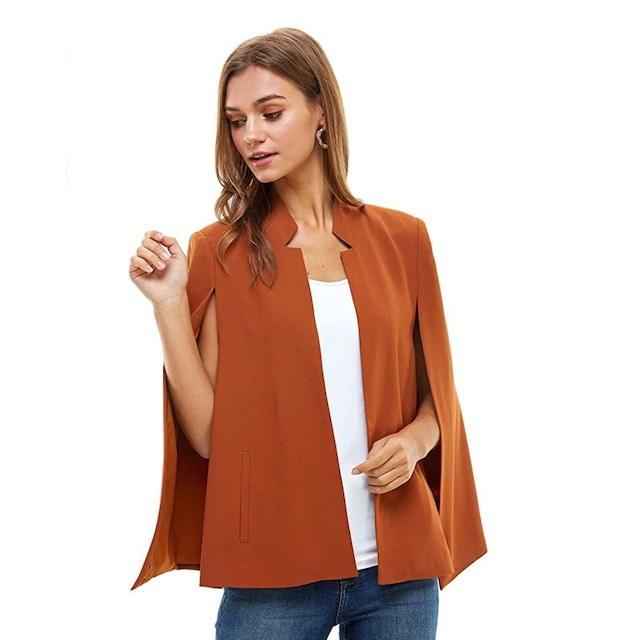 Alexander + David Women’s Woven Structured Cape Blazer Coat