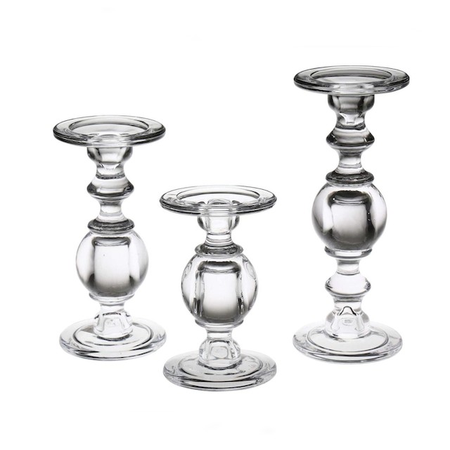 SIGNALS Glass Pillar Candle Holders