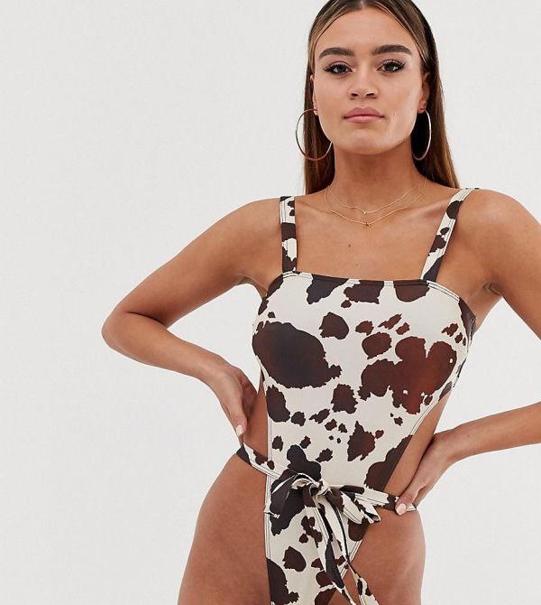 STYLECASTER | Kylie Jenner Cow Print Swimsuit