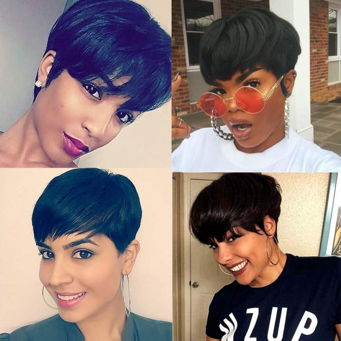 Pobokix Human Hair Pixie Cut Wig