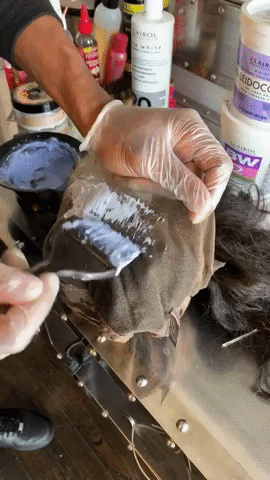 applying bleach to wig