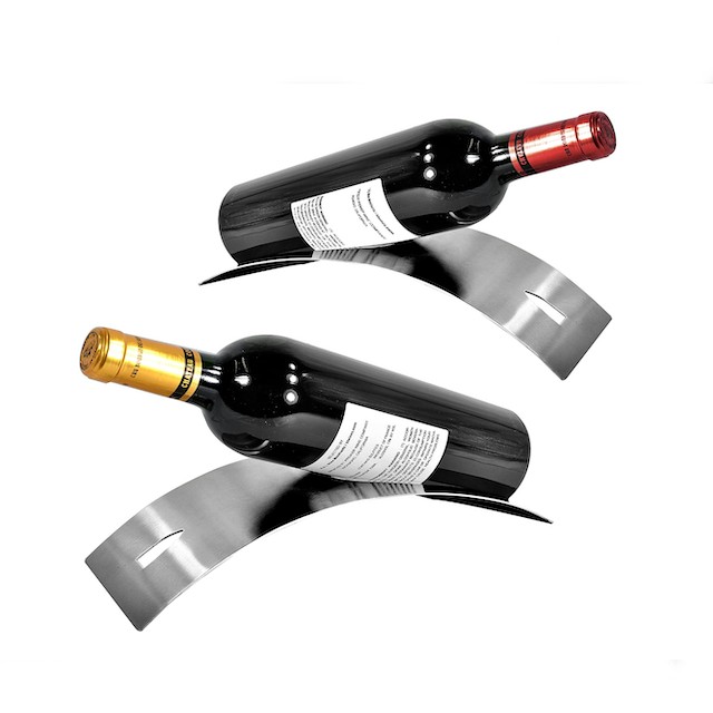 Set of 2 Modern Stainless Steel Tabletop Wine Rack
