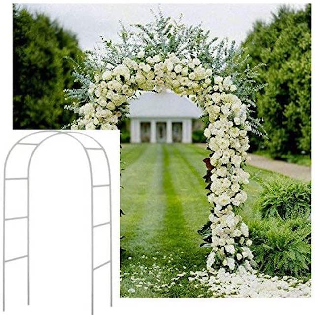 Adorox 7.5Ft 1 Set White Metal Arch