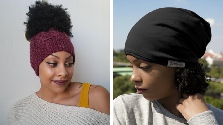curly hair hats