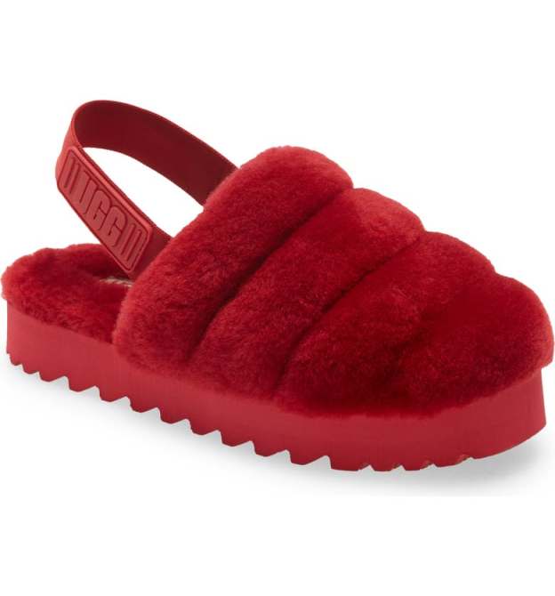Super Fluff Genuine Shearling Slingback Slipper