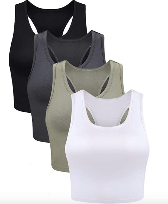 Boao 4 Pieces Basic Crop Tank Tops