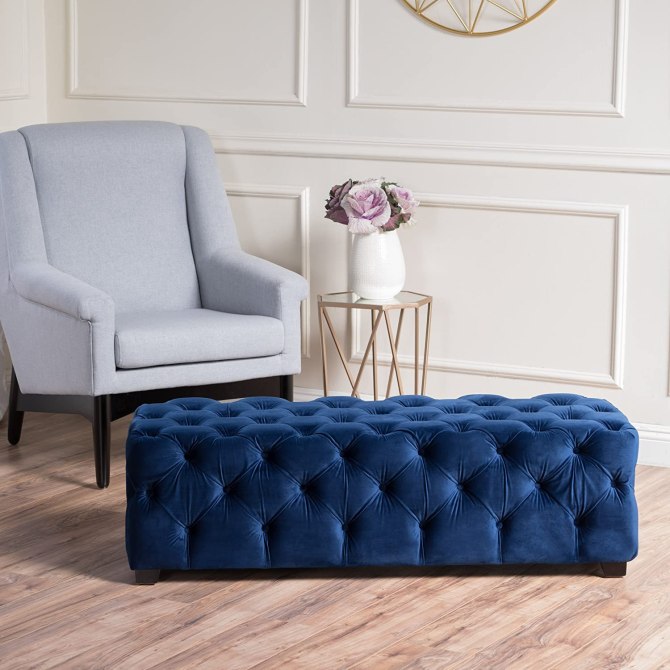 Tufted Velvet Ottoman
