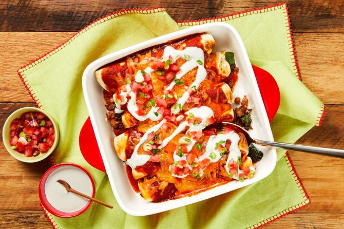 HelloFresh Pork and poblano pepper enchiladas