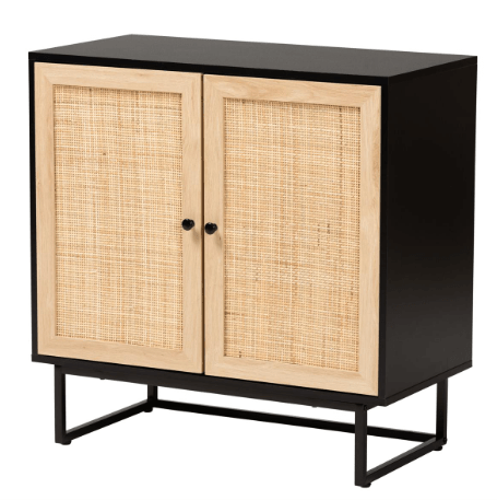 Baxton Studio Declan Mid Century Wood 2 Door Storage Cabinet