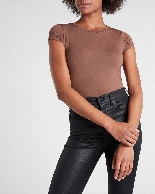 Express Fitted Double Layer Crew Neck Tee