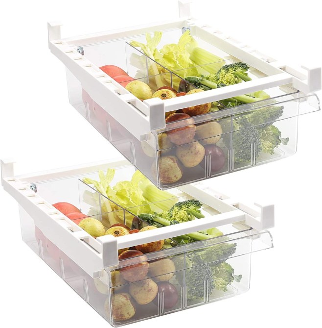 shopwithgreen 2 Pack Refrigerator Organizer Bins Amazon