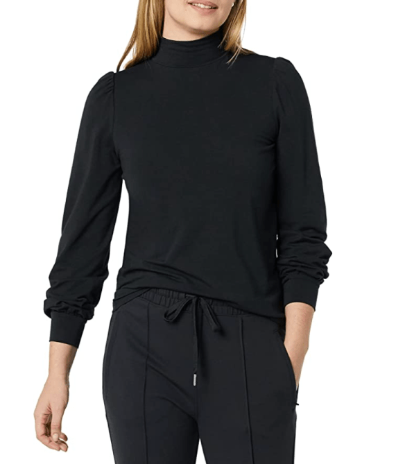 Turtleneck Long Sleeve Puff Top
