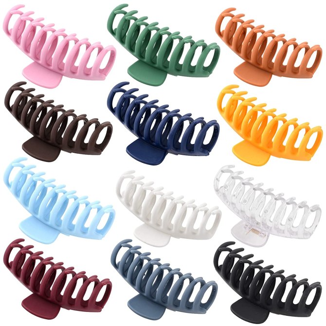 12 Pack Large Hair Claw Clips for Woman