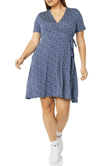 Cap-Sleeve Wrap Dress