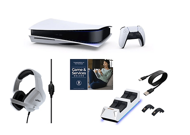 PS5 Console w/ Headset, Dual Charger & Vouchers