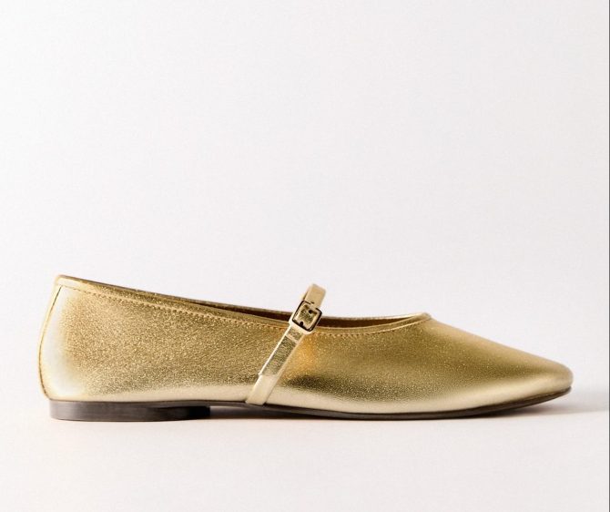 Zara Soft Leather Ballet Flats