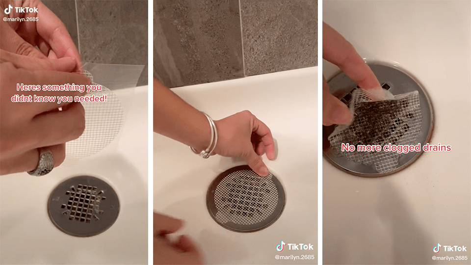 Aire Allure Shower Drain Hair Catcher Stickers TikTok