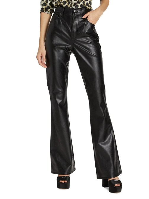 Veronica Beard Beverly Faux Leather Flared Pants Saks Fifth Avenue