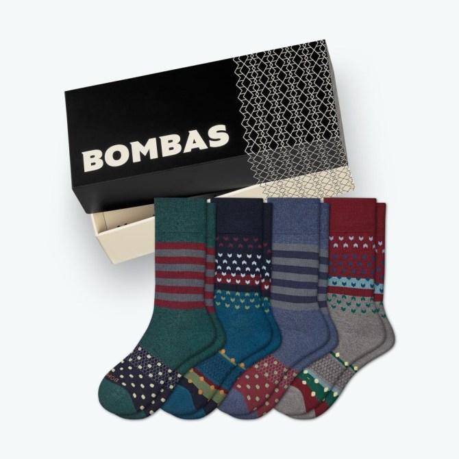 Bombas Men's Dress Calf Sock 4-Pack Gift Box