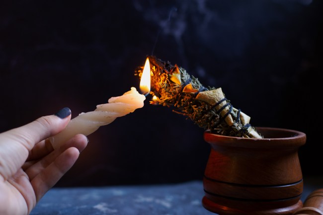 Burning sacred smoke