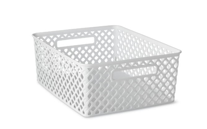 Mainstays Medium White Decorative Storage Basket