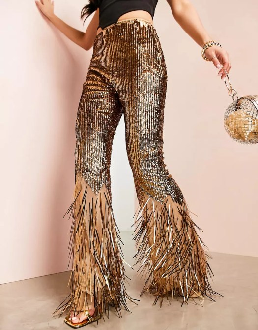 ASOS gold sequin pants
