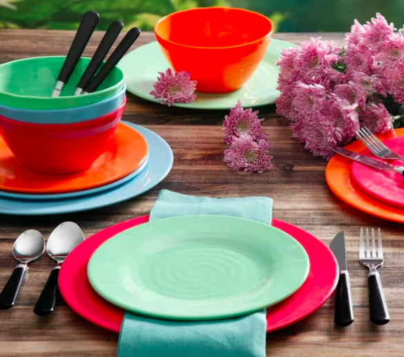 Gibson Home Brela 12-Piece Melamine Dinnerware Set