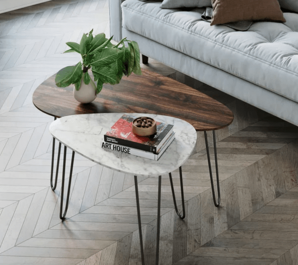 Nathan James Bodhi Mid Century Nesting Coffee Table Set of 2